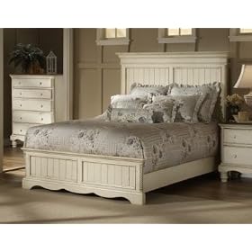Wilshire White Queen Size Panel Bed Frame