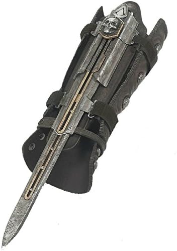 Ringforu 4Assassin'sIVCreed Edward Cosplay Life-Size Hidden Blade Gauntlets Prop Toy (Color: Grey)