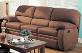 Annette Reclining Sofa in Chocolate Microfiber