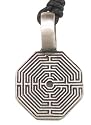 Labyrinth Soul Amulet Silver Tone Pewter Pendant Necklace