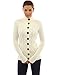 PattyBoutik Women Mock Neck Cable Knit Cardigan (Ivory Medium)
