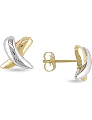 14k White Yellow Gold Ear Pin Earrings 14KY A1 (medium) Butterfly