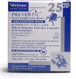PREVENTIC Collar (25) 2-PACK For Dogs OVER 60 lbs