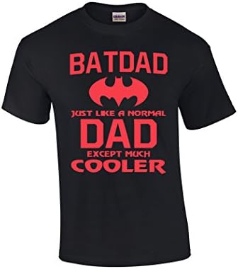 Zoobie Apparel Batdad Just Like a Normal Dad Except Much Cooler Batman Parody Unisex T-shirt (Black-XLarge)