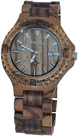 Orient Idea Brown Wood Band round Dail Watches for His