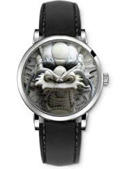 SPRAWL Aanalog Fashion Series Silver Ladies Watches of Genuine Black Leather Strap,Unique Wrist Watch for Women Girls Designed with Head of dragon
