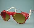 Jones Red Aviator Sunglasses / Ski & Expedition Goggles with Case. Model: WAA-RD