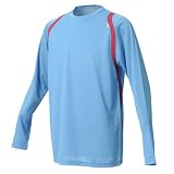 Sports Authority 【メンズ】【ランニング】吸汗速乾 UVカット ランニング長袖Tシャツ スカイブルー×ダークピンク