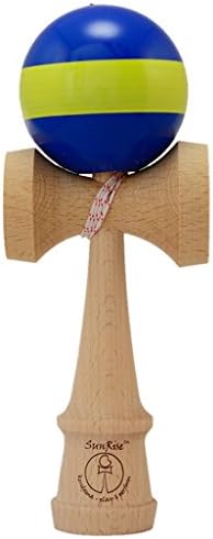 SunRise Blue with Yellow Stripe Beech Wood Kendama