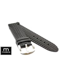22mm Truck Tire Tread Modena Italian Rubber watch band w/ Tang Buckle