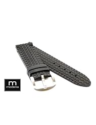 26mm Truck Tire Tread Modena Italian Rubber watch band w/ Tang Buckle