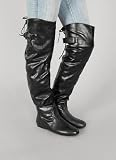 Tall Leatherette Lace-Up Trim Boot