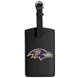 NFL Baltimore Ravens Black Leatherette Printed Logo Bag Tag