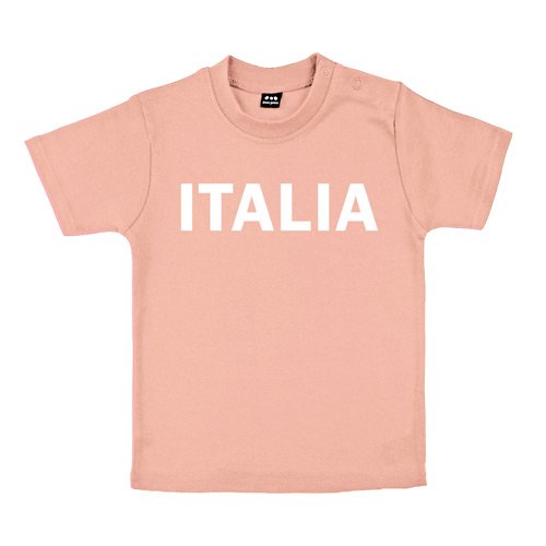 Baby – Kleinkinder T-Shirt – Italia Italien – Textil pink / Motiv weiss Gr. 6-12 Monate
