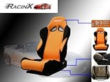 Orange with Black Universal Racing Seats - Pair