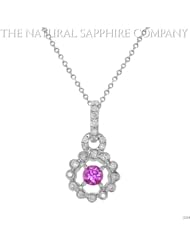 0.32ct. Natural Untreated Blue Sapphire Pendant with 23 Diamonds 0.28ct. total.
