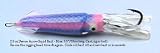 5.5 Arrow Squid Bait - blue spot/pink. 2.5 oz. Re-usable.