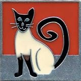 Red Sitting Kitty Leather Luggage Tag