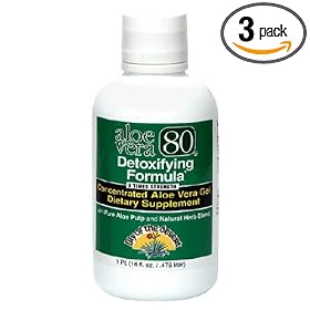 Lily of the Desert Aloe Vera 80 Concentrated Aloe Vera Gel, Detoxifying Formula , 16 Fluid Ounces (0.475 l) 1 pt (Pack of 3)