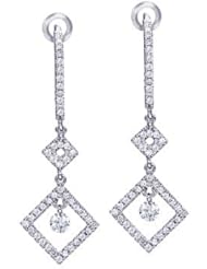 14K White Gold Diamond Dashing Diamonds Earrings