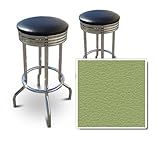 2 GreenVinyl Custom Specialty Swivel Chrome 24"Bar Stools (Velocity Paradis ....