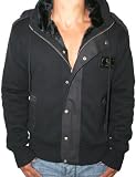 ED HARDY Christian Audigier Mens Cotton Faux Fur Sweater Hoodie Shirt Jacket Black