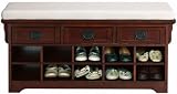 Bench W / Shoe Storage 42'w Ivory Textured Macintosh Oak