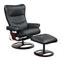 Audio Recliner Chair with Ottoman- Black