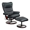 Audio Recliner Chair with Ottoman- Black