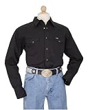 Wrangler Men's Cowboy Cut Work Western Long Sleeve Shirt, Black