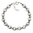Native American Navajo Handmade Bead or Navajo Pearls Bracelet in Sterling Silver, #7773