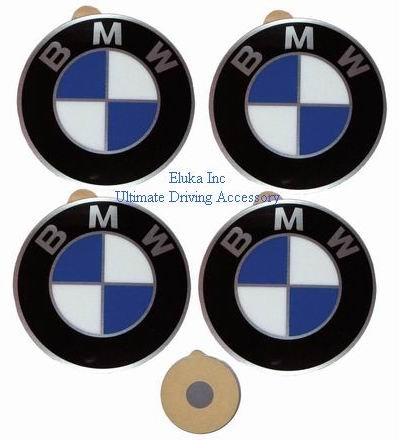 4 BMW Genuine Wheel Center Cap Emblems Decals Stickers 45mm