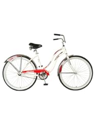 Polaris Ladies IQ Cruiser Bike (White/Red, 26 X 18-Inch)