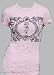 Sledge USA Women's Short Sleeve Crinkle Tee Chinese Symbols/Design in Pink