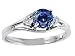 Jewelry : 0.69 cts Genuine Sapphire and Diamond Ring - 14kt White or Yellow Gold
