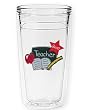 Best Teacher 12 oz Slimline Insulated Beverage Tumbler, Clear