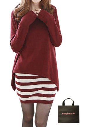 (ラズベリーパイ)RaspberryPi ガーリー 『 トップス ノースリーブ ドレス 重ね着コーデセット 』 M L オリジナルエコバッグセット od246r