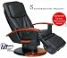 Black Leather Wood Armrests Robotic Human Touch Technology Massage Chair Recliner - H...