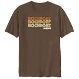 T-Shirt Brown " Rockport Retro Color " Maine Usa City