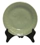 Green celadon carp plate - goldfish design, 10"D