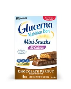 Glucerna Mini Snack Nutrition Bars, Chocolate Peanut, 0.70-Ounce, 36 Count