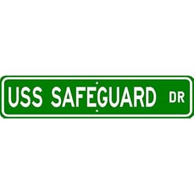 USS SAFEGUARD ARS 50 Street Sign - Navy by The Lizton Sign Shop