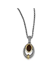 SS Gold-plated 1.19 Smokey Quartz 18in Vintage Style Necklace 1.19ct