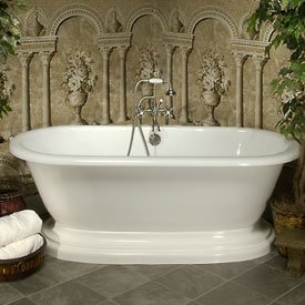 71" Avon Double Ended Bath on Plinth (Continuous Rolled Rim / No Tap Holes)
