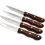 Steak Knife Set of 4 Knives w/ Pakkawood Handle by MIU France