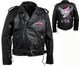 Men's Hand-Sewn Pebble Grain Genuine Buffalo Leather Jacket (Pick a Size=Large)