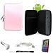 Carbon Fiber Durable Slim Protective Eva Storage Cover Cube Carrying Case with Mesh Pocket For WiFi HotSpot GPS 5MP 16GB Android OS AD2P 7 Inch Tablet Device + Includes a eBigValue (TM) Determination Hand Strap + Includes a Travel USB Car Charger Kit + Includes a USB Data Sync Cablefor your eReader + Includes a Anti Glare Screen Protector