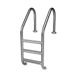 Inter-Fab L3E049P-W 3-Step Economy ladder with White High Impact Plastic Tread
