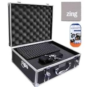 Deluxe Small Photo And Video Hard Case For Sony HDR-TD10 HDR-TD20V Handycam Camcorder + LCD Screen Protectors + Microfiber Cleaning Cloth