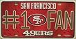 49ers #1 Fan License Plate Frame NFL